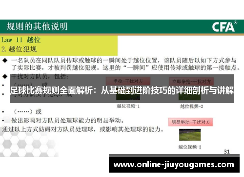 足球比赛规则全面解析：从基础到进阶技巧的详细剖析与讲解